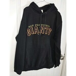 Men's MLB San Francisco Giants Black LS Pullover Hoodie Sweatshirt SZ M*